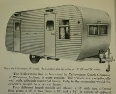 an advertisement for a travel trailer from the 1950's, with information about it