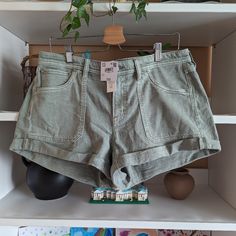 Nwt In Olive. Size 10. Soft, Drapey Woven Fabric. Elastic Waist. Patch Pockets. Cuffed Hem. Low Rise. Relaxed Fit. Short Inseam/Hits Upper Thigh. Jean Shorts, Woven Fabric, Size 10, American Eagle, Elastic Waist, Relaxed Fit, Womens Shorts, 10 Things, Women Shopping