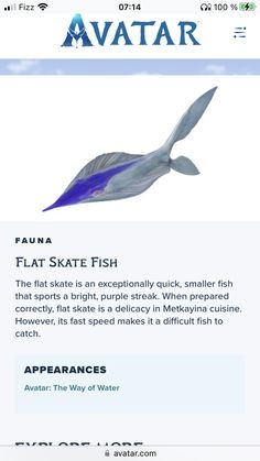 an image of a website page for a fish