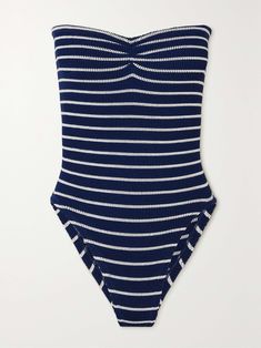 HUNZA G Brooke striped seersucker swimsuit Swimsuit Inspo, Hunza G, Cute Bathing Suits, Cute Swimsuits, Blue Swimsuit, Mode Inspo, Dream Clothes, Looks Vintage, Fitness Inspo