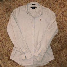 -Women’s Slim Fit Size 4 Polo Button Up -Blue & White Stripes -Brand New Condition -Worn Once -No Stains Ralph Lauren Tops, Polo Ralph, White Stripe, Blue White, Polo Ralph Lauren, Button Down Shirt, Button Up, Size 4, Ralph Lauren