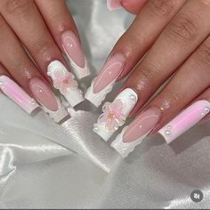 Bad Nails, Quinceanera Nails, Hard Nails, Almond Acrylic Nails, Nails Only