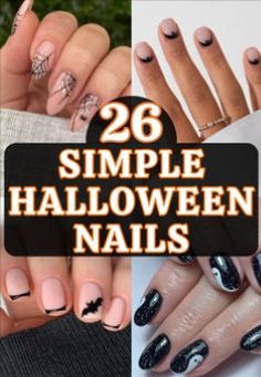 Cute Halloween Nail Ideas, Simple Halloween Nail Designs, Simple Halloween Nail, Simple Halloween Nails, Anime Girlboss, French Tip Gel Nails, Halloween Nail Ideas, Black Halloween Nails, Halloween Manicure