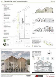 an architectural plan for a house with multiple levels and sections, including the second floor