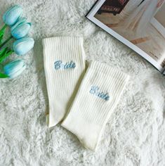 🧡 Would you like to have custom something blue wedding socks accompany you on your wedding day like a Princess Bride? 👰 Capture the wedding fashion of 2024 with these personalized bride socks in blue or gold embroidery! 💍 PRODUCT FEATURES: These personalized wedding socks are made of 80% cotton and 20% spandex material.  These socks are made of high quality cotton yarn fabric. It is washed and the toe is seamless.  🧦 Socks made of high-quality cotton fabric are compatible in sizes;       🌟 Something Blue Party, Wedding Accessories For Bride, Groomsmen Socks, Seamless Socks, Embroidery Product, Blue Bride, Embroidered Socks, Wedding Socks, Something Blue Wedding