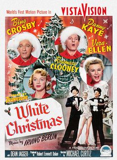 an old movie poster for white christmas starring actors from left to right person, actor and film character