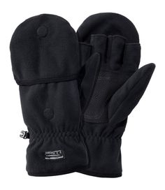 Made from warm, soft fleece, these toasty mittens quickly convert to fingerless gloves. They're perfect for milder days or when you need maximum finger dexterity. Slightly Fitted. Made from 100% polyester fleece. Palm: 60% polyurethane, 40% polyester. Machine wash and dry. Fabric is moisture-wicking and quick-drying. Made from anti-pill and wind-resistant fleece. Fleece is made from recycled polyester. A handy magnet keeps the overmitt in place when in fingerless configuration. Imported. | Adult Classic Convertible, Mens Gloves, Midnight Black, Ll Bean, Men's Accessories, Mitten Gloves, L L Bean, Black Media, Fleece Fabric