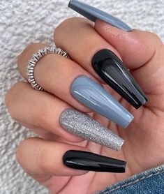 Grey Acrylic Nails, Fall Acrylic Nails, Gray Nails, Minimalist Nails, Pretty Acrylic Nails, Short Acrylic Nails