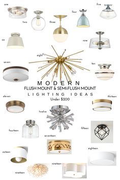 modern flush - mount and semi - flushmount lighting ideas under $ 300, including lamps