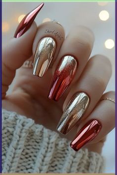 Hello December. #diy #nails #nailart #christmas Purple Chrome Nails, Birthday Nail Designs, Glitter Polish, Chrome Nails Designs, Blush Nails, Blue Nail, Metallic Nails, Hot Nails, Birthday Nails