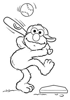 a cartoon baseball player catching the ball with his bat coloring pages for kids and adults