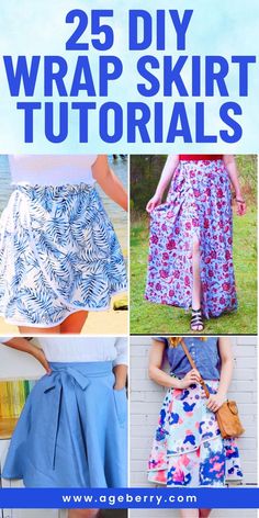 the 25 diy wrap skirt patterns are easy to sew and can be made in any