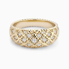 The Ecksand Twisted Gold Bombé Ring with Accent Diamonds shown with Lab-grown VS2+/ F+ in 18k Yellow Gold Printable Ring Size Chart, Intricate Jewelry, Gem Earrings, Gold Rings Jewelry, Gem Ring, Ladies Diamond Rings, Jewelry Rings Diamond, Men Diamond Ring, Women Diamond