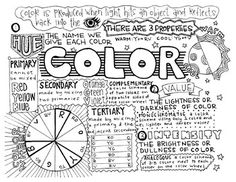 a coloring page with the word color on it