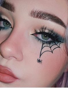 Conjuring Spells, Halloween Spider Makeup, Spider Makeup, Three Pines, Pretty Witch, Face Stamp