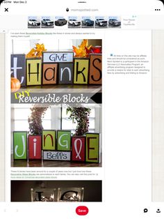 an image of a website page with thanksgiving blocks on the front and back pages below