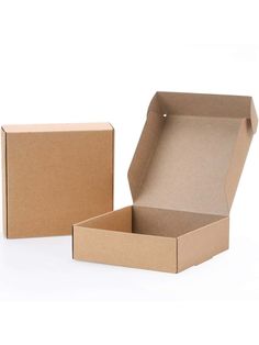 two open boxes sitting next to each other