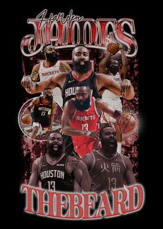 an image of the houston rockets basketball team on a t - shirt that says, james jamon's