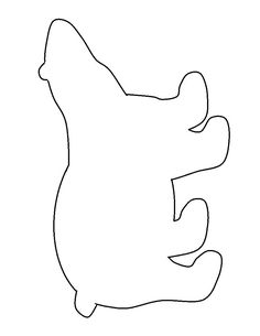 the outline of a bear that is sitting down