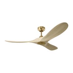 a white ceiling fan with a light on it's blade and two blades in the middle