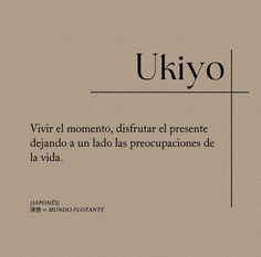 an image of a book cover with the words ukiyo in spanish and english