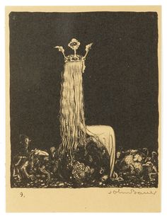 an image of a woman with long hair standing in the middle of a group of dead animals