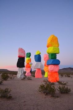 there are many different colored rocks in the desert, and one is made out of them