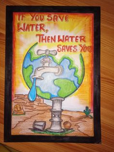 a drawing of a water faucet with the words if you save water, then water saves you