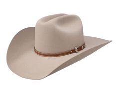 This Resistol George Strait Collection Ponderosa 17 cowboy hat is sure to provide comfort and style with its 4 1/4" brim, 4 5/8" crown, and a leather hat band with three piece buckle set. Crafted in the USA with 6X felt, it also includes a cattleman's crease for an authentic Western look. HOW TO DETERMINE YOUR HAT SIZE Start with a measuring tape (or a piece of string you can measure later), and wrap it around your head, placing it where your hat will sit—typically, at the middle of your forehea Western Style Felt Hat With Flat Brim, Western Felt Hat For Rodeo, Western Style Felt Hat For Rodeo, Western Hats For Ranch, Western Rigid Hat Bands For Rodeo, Rigid Western Hat Bands For Rodeo, Fitted Western Felt Hat For Outdoor, Western Style Fitted Felt Hat For Outdoor, Resistol Hats