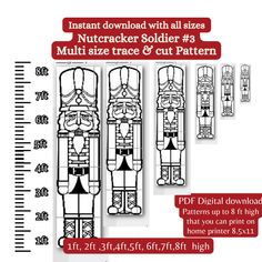 the instructions for how to make a nutcracker soldier pattern