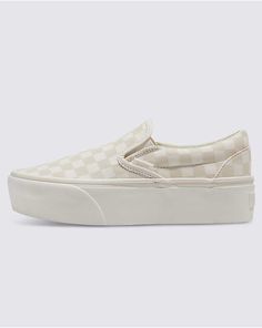 Womens Platform Vans, Platform Vans Slip On, Stackform Vans, Vans Platform Slip On, Platform Aesthetic, Platforms Aesthetic, Ootd Work, Platform Outfit, White Checkered Vans