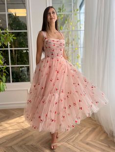 Cherry Cupcake Midi Dress | Teuta Matoshi Birthday One Piece Outfit, Alice In Wonderland Prom Theme Dresses, Cute Birthday Dresses For Women, Best Birthday Outfits For Women, Cherry Dress Aesthetic, Nice Dresses For Teens, Dress Ideas For Birthday, Cute Birthday Outfits For Women, Birthday Dress Outfit Ideas