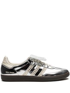 Adidas x Wales Bonner Samba Sneakers - Farfetch Silver Shoes Outfit, Wales Bonner Samba, Samba Sneakers, Adidas X Wales Bonner, Silver Sneakers, Metallic Look, Wales Bonner