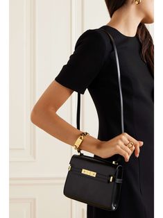 SAINT LAURENT Manhattan mini leather shoulder bag Saint Laurent Manhattan Bag, Mini Bag Outfit, Saint Laurent Manhattan, Porter Bag, Bag Obsession, Luxury Crossbody, Saint Laurent Bag, Fall Shopping, Net A Porter