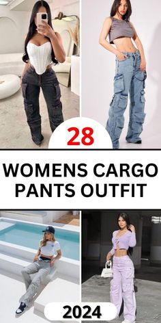 "14 Women's Cargo Pants with a Workwear Feel: Stylish and Functional" Women Cargo Pants Outfit, Style Cargo Pants Women, Cargo Pants Outfit Ideas, Stylish Cargo Pants, Cargo Pants Women Outfit, Black Sleeveless Crop Top, Dark Green Sweatshirt, Women's Cargo Pants, Black Leather Corset