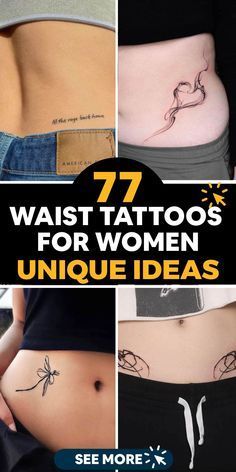 the cover of 77 waist tattoos for women unique ideas