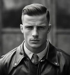 British Hairstyle, 1950s Mens Hairstyles, Old School Haircuts, Hairstyle 1940, Military Haircuts Men, Gentleman Haircut