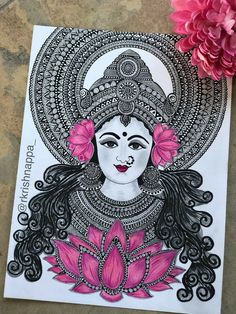 Zantangle Art, Lotus Art, Hindu Goddess, Doodle Art Drawing, Design Mandala, Mandala Art Lesson, Madhubani Art