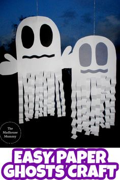 easy paper ghost craft for kids to make