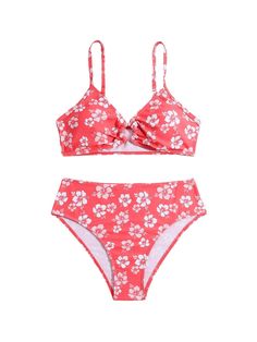 PRICES MAY VARY. Floral print frill trim bikini set Fabric: Fabric has high stretch, comfortable and soft to wear Features: Ruffle trim, floral print, removable padding, high waist, 2 piece swimsuit for teen girls, fashionable Size recommendation: Please refer to size chart which we provide in our photos (not amazon's) Occasion: Suit for casual wear, vacations, swimming, spa, surfing, bathing, pool, beachwear, etc Size Chart:（Product Measurement）  8-9Y:Bust:23.6-32.3IN,Length:8.9IN,Underbust:20. Cute Bathing Suits Aesthetic, Cheap Pink Beachy Swimwear, Pink Floral Bathing Suit, Bathing Suits For Girls 10-12, Pink Floral Print Swimwear, Cute Bathing Suits For Kids 10-12 Strawberry, 13 Year Girl, Bathing Suits For Teens, Target Swimsuits