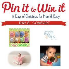 a flyer for a baby's first christmas party with pictures of babies and toys