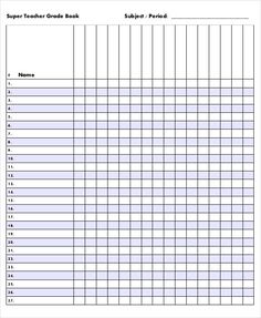 the printable teacher's book chart is shown