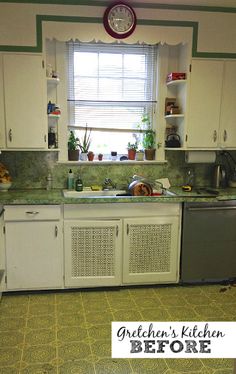 the kitchen is clean and ready for us to use in its new owner's home