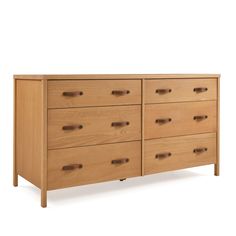 a large wooden dresser with six drawers