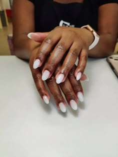 Elevating Elegance: Milky White Nails on Dark Skin – A Fresh Take on Classic Chic Polished Nails Colors, Milky White French Tip Nails Short, Milk White Almond Nails, White Nails On Dark Skin, Almond Milky White Nails, Milk White Toes, White Clear Nails, Milky Almond Nails, Milky White Almond Nails