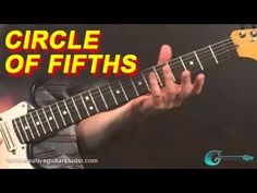 someone is playing an electric guitar with the words circle of fifths