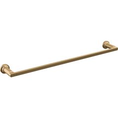 an antique brass towel bar on a white background