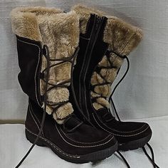 Naturalizer Devan Brown Suede Faux Fur Lined Tall Lace Up Winter Moccasin Boots Side Zip Rubber Sole Brown Size 8m Nwot Moccasin, Snow, Fall, Winter, Boho, Madewell, Anthropologie, Free People, J. Crew, Casual, Comfy, Warm Winter Moccasins, Snow Fall, Winter Boho, Moccasin Boots, Fall Inspo, Naturalizer Shoes, Slipper Boots, Boot Sandals, Brown Suede