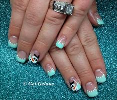 Snowman nails Christmas French Tip, Xmas Nail, Nail Tip Designs, Fingernail Designs, Blue Tips, Snowman Design, Holiday Nail