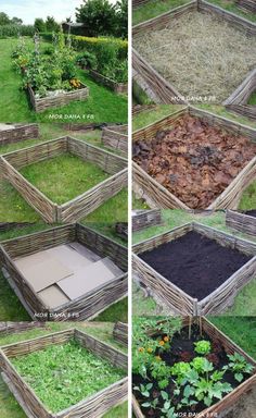 four different types of raised garden beds